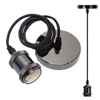 aigostar portalampara de metal para colgar lamparasvintage retro lampara colgante portalampara de e27 con cablependulo de 100 cmideal para iluminacion de techonegro