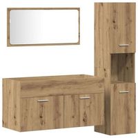 juego de muebles bano 3 piezas madera ingenieria roble artisan
