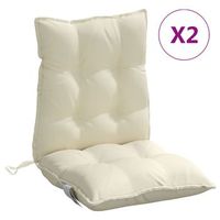 cojines para silla con respaldo bajo 2 unidades tela oxford crema