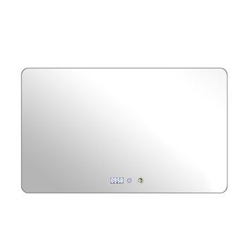 Espejo Baño Led 60x100 Cm Antivaho, Luz 3 Tonos Regulable, Reloj Y Temperatura, Vidrio Seguridad, Espejo Impermeable