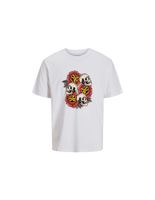 camiseta jack  jones joranatomy skull ss crew neck sn nino bright white