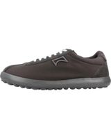 de camper zapato pelotas de tela y serraje con suela de goma gris