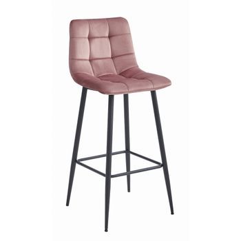 Taburete De Bar Terciopelo Valora Teoto Asiento De Terciopelo Rosa Oscuro