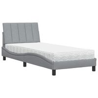 cama con colchon hanko tela gris claro 80x200 cm vidaxl