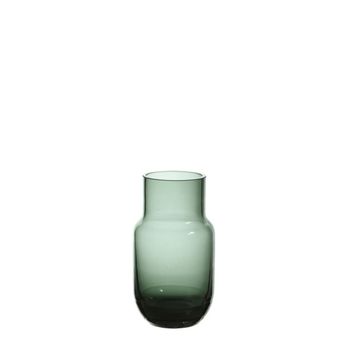 Jarrón decorativo de vidrio verde h12