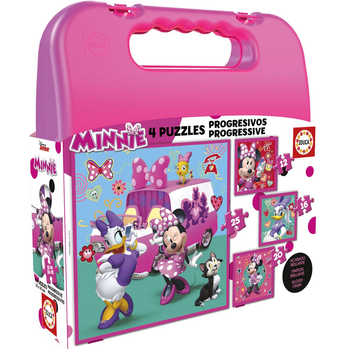 Educa - Puzzles progresivos 12-16-20-25 piezas Minnie Happy Helpers en Maletin (17638)