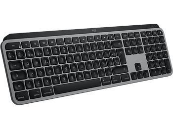 Teclado inalámbrico - Logitech MX Keys S para Mac, Bluetooth, Retroiluminación, Teclas personalizables, Multidispositivo, Accesos directos, Gris