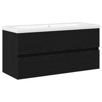 gabinete de lavabo para bano roble negro 100 x 39 x 62 cm vidaxl