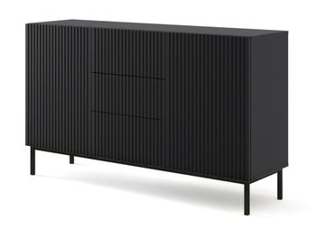 Cómoda efecto madera Negro LED