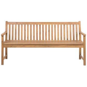 Banco De Jardín De Madera De Acacia Marrón Claro 180 Cm Con Listones Estilo Rústico Capacidad Para 3 Personas Vivara