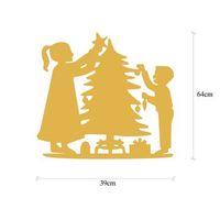 decoracion pared de metal xmasgold-16 oro 39x64 cm