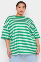 yours camiseta algodon de rayas verdes mujer curvy y tallas grandes yours
