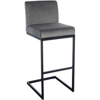 taburete hopewell de terciopelo gris 53x43x104 cm clp