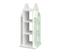 estanteria giratoria para ninos vipsali en forma de casa 108x40x40 cm - verdeblanco encasa