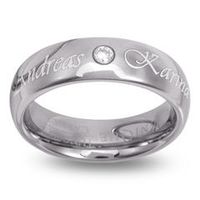 anillo de tungsteno grabado laser circonio robusto