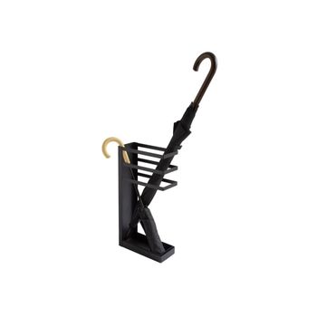Soporte para paraguas de metal negro, 23 x 10 x 45 cm