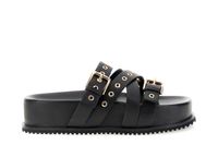 zapatillas de piel con multiples tiras y tachuelas black