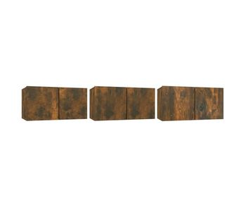 Muebles para tv colgantes 3 unidades roble ahumado 60x30x30 cm