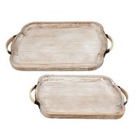 set 2 bandejas rect madera