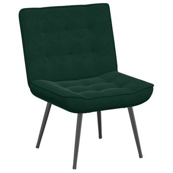 Sillón De Salón | Silla | Sillón De Relax Terciopelo Verde Oscuro 64x74x84 Cm