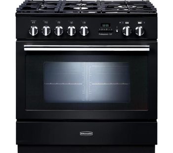 RANGEMASTER Professional FXP 90 Dual Fuel Range Cooker - Black, Black