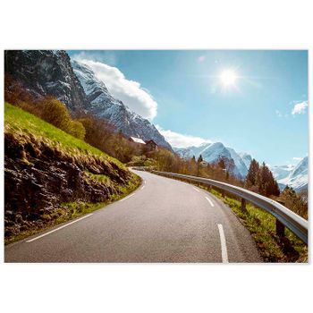 Panorama Dibond De Aluminio Montañas Nevadas 100 X 70 Cm | Impreso En Aluminio Dibond Blanco De Alta Calidad | Cuadros Paisajes | Cuadros Decoración