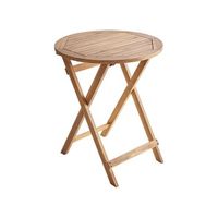 mesa de balcon plegable de madera de acacia marron redonda o 60 cm prossedi