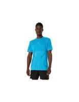 camiseta de running asics road seamless ss top hombre azulsky