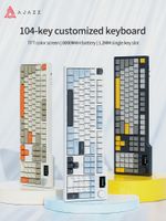 teclado mecanico ajazz ak35i v3 max 8000 mah compatible con hot-swap 104 teclas pantalla tft a color de 114 pulgadas control de volumen bluetooth ideal para uso en casa y oficina