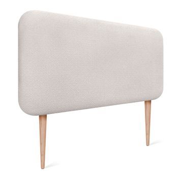 Dhome Cabecero Tapizado Liso Con Patas Redondeado Tejido Luxury Para Pared Acústicos Cabeceros Absorbentes Cabezal Cama Dormitorio (silver Nacar, 110cm)