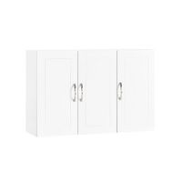 mueble de pared armario suspendido con 3 puertas armario colgante para bano con balda ajustable blanco 90 x 30 x 60 cm frg231-l-w sobuy es
