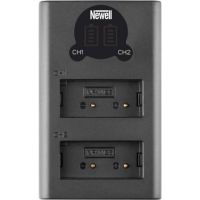cargador de baterias newell dl-usb-c np-w126 doble canal con pantalla
