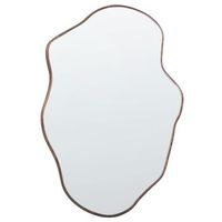espejo de pared de estilo escandinavo con marco de madera de paulownia decorativo marron claro menville