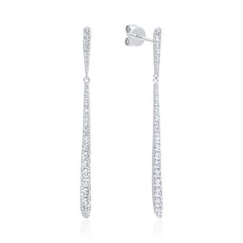 Pendientes colgantes de diamantes en oro blanco 18 quilates