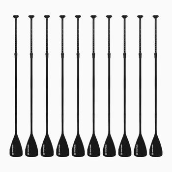 Woreva Lote De 10 Remos Simple Para Paddle Surf, Desmontable En 3 Piezas, Longitud Ajustable De 165-208cm, Aluminio Y Nailon Reforzado (color Negro)