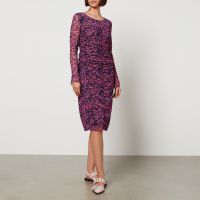 baum und pferdgarten janis floral-print mesh dress - m