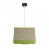 colgante serie tietar de saco y ribete de lino verde fabrilamp