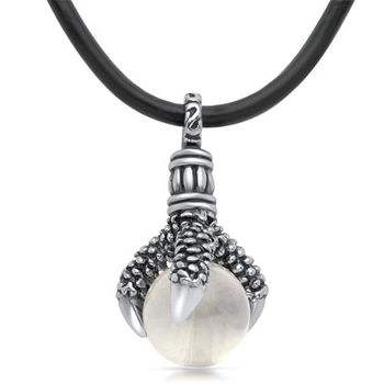 Cadena de cuero con colgante en forma de garra