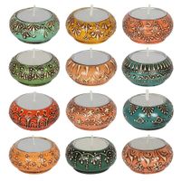 colourful indian tealight holders