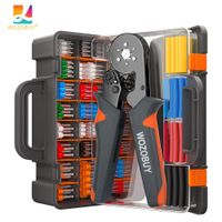 kit de herramientas para engarzar virolas con terminales de casquillos engarzadora de cables de trinquete autoajustable wozobuy para conectores de cables electricos