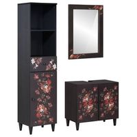 juego de muebles de bano con cajon 3 pcs madera de mango maciza vidaxl