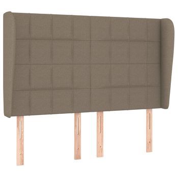 Cabecero，cabecero Cama，panel De Cabecera Con Orejas De Tela Gris Taupe 147x23x118/128 Cm