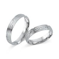 alianzas 18 quilates oro blanco con diamante