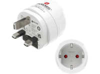 adaptador de viaje - hama 00223486 enchufe electrico eu uk tipo g ru f blanco