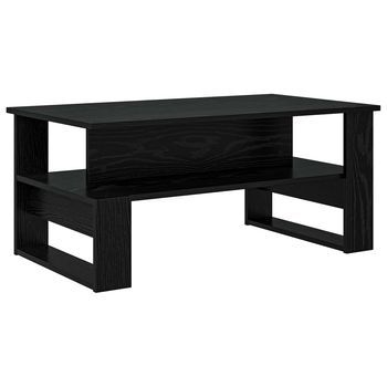 Mesa De Café Roble Negro 90 X 50 X 40 Cm Madera De Ingeniería Vidaxl