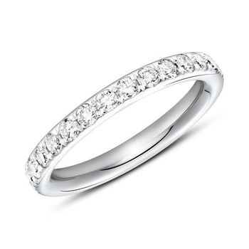 14 quilates anillo memoire oro blanco 28 diamantes