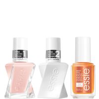 essie gel couture nude nail polish top coat and apricot cuticle oil care bundle