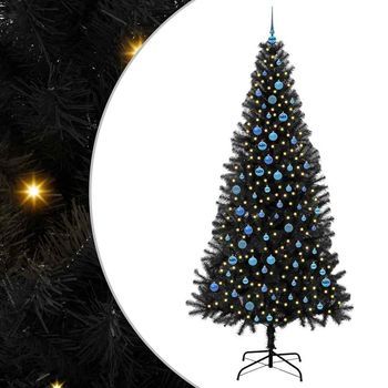 Árbol De Navidad | Decoraciones De Navidad Con 300 Led Con Soporte Negro 240 Cm Pvc