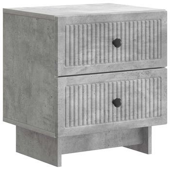 Armario De Noche Con Cajón Gris Hormigón 43 X 34,5 X 47,5 Cm Vidaxl