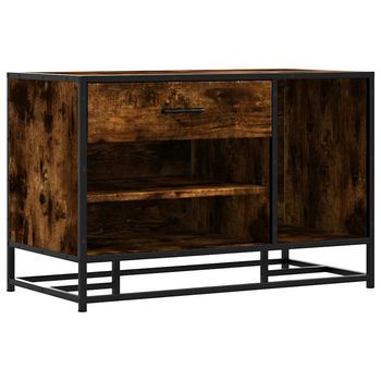 Zapatero Madera De Ingeniería Roble Ahumado 80x40x53,5 Cm Vidaxl
